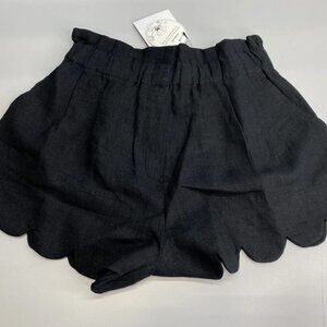 Scarlett Poppies Women’s “Amaria” Scalloped Mini Shorts – Black